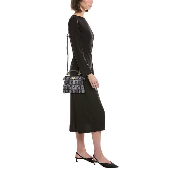 Fendi Peekaboo Iseeu Petite Ff Denim & Leather Tote, Blue - Picture 4 of 4